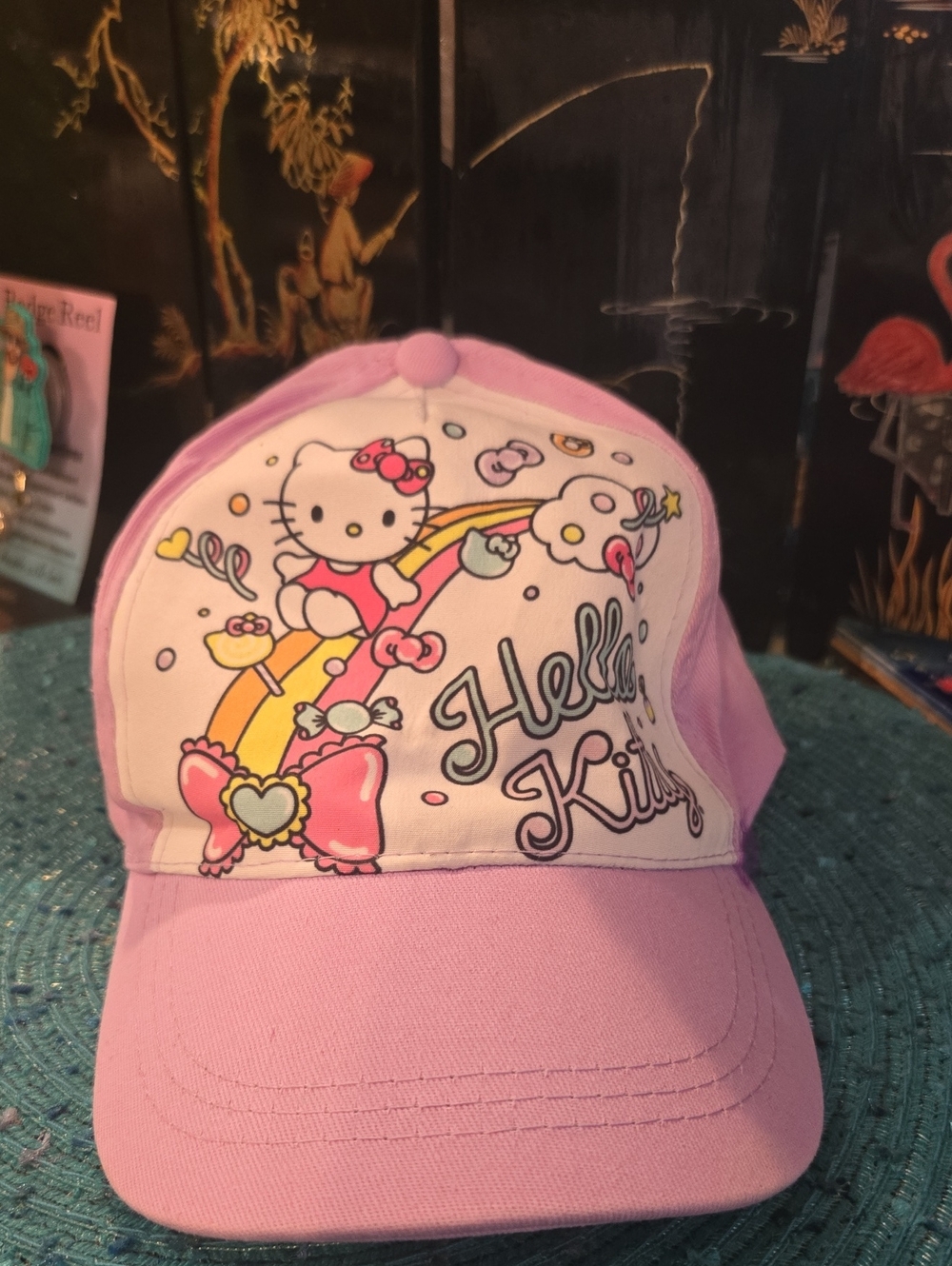 Sanrio Hello Kitty Lavender Pink Kids' Cap with Rainbow Artwork